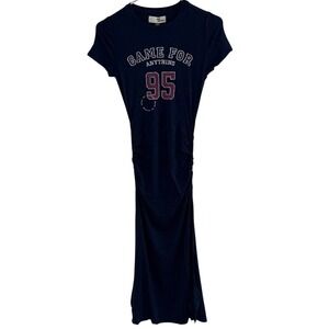 Women's Navy Graphic Maxi Dress